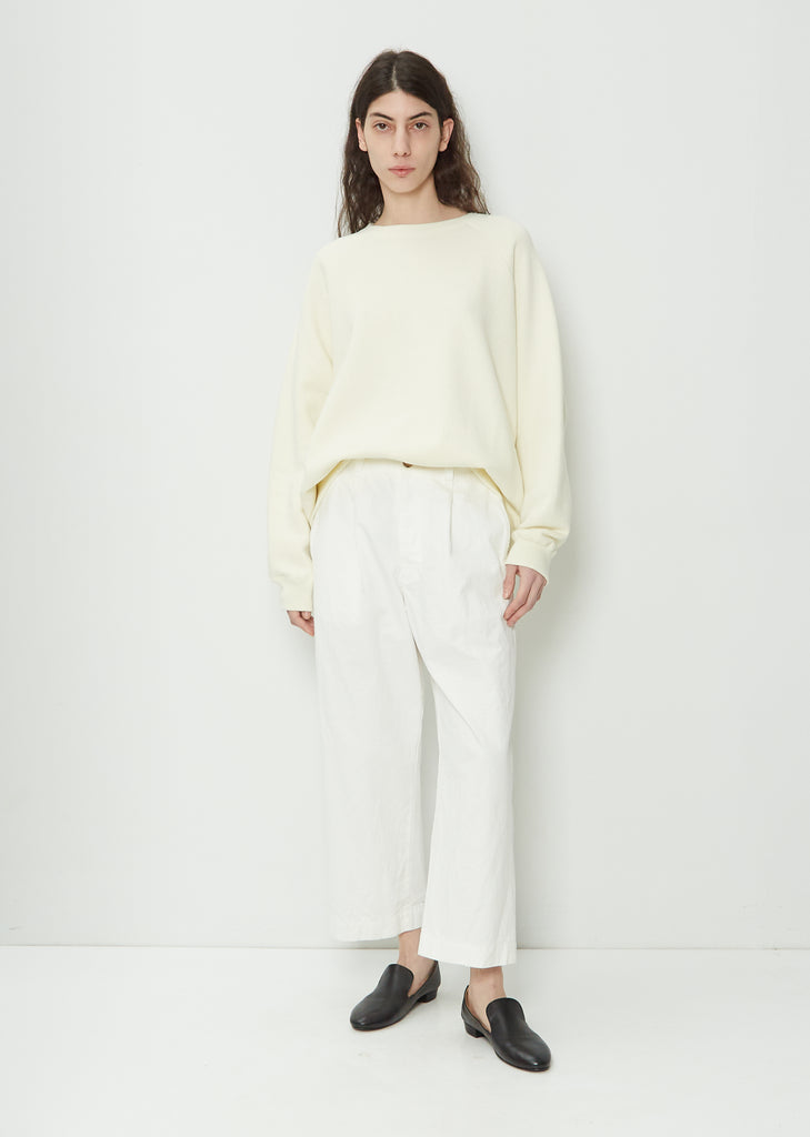 Straight Tuck Pants — White