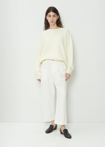 Straight Tuck Pants — White