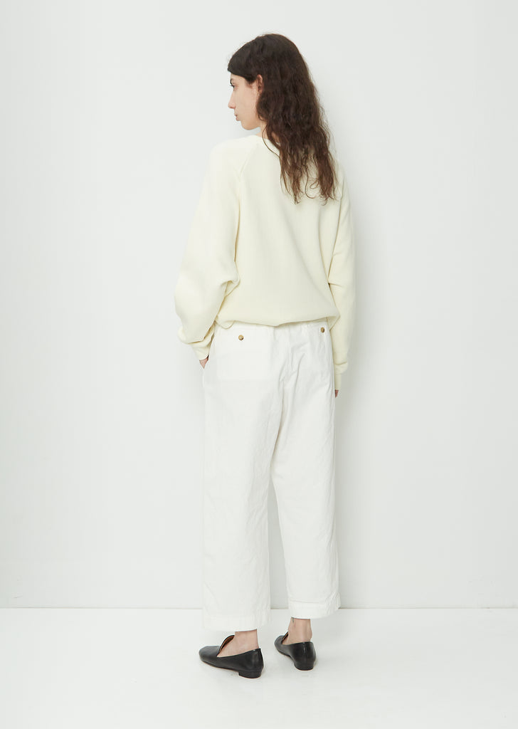 Straight Tuck Pants — White