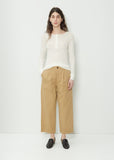 Straight Tuck Pants — Beige