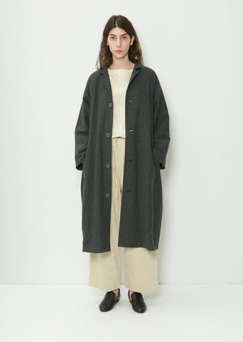 Button Down Wool Blend Coat