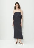 Draped Silk Cami Dress — Navy