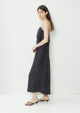 Draped Silk Cami Dress — Navy