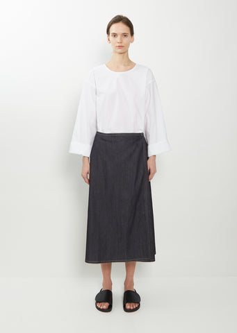 Sing Wrap Denim Skirt — Midnight