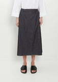 Sing Wrap Denim Skirt — Midnight