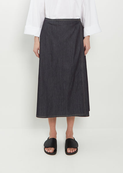 【BAON】23FW★ [BAONHAUS] Elgo wrap midi denim skirt Kimchi Blue Clara Drop Waist Denim Midi Skirt | Urban Outfitters