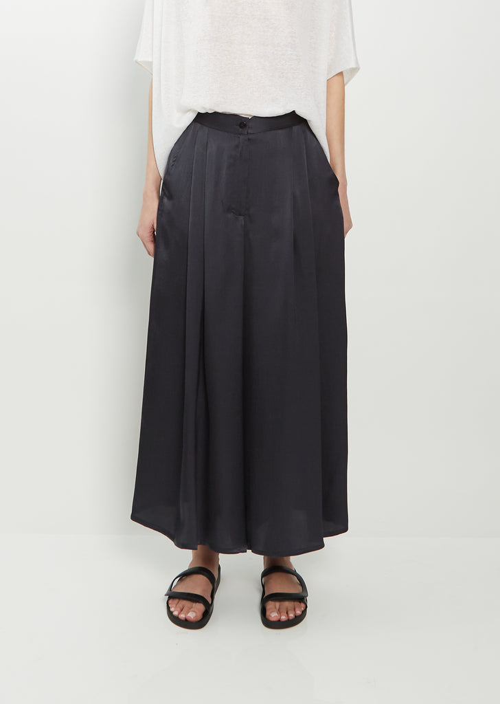 Wide Silk Pants — Dark Iris