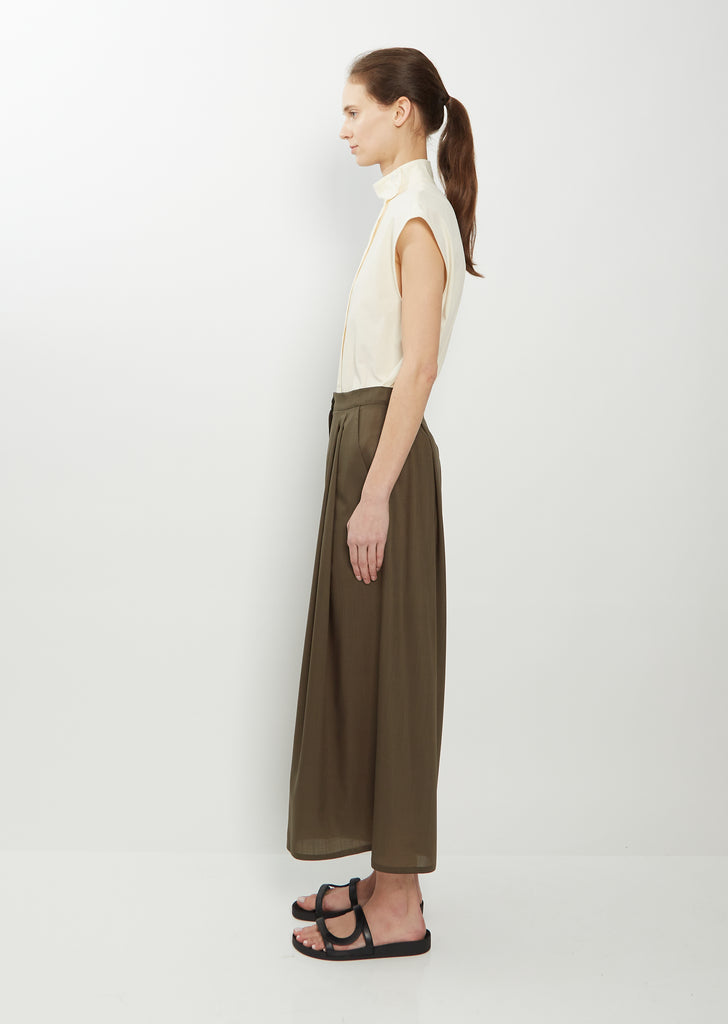 Wide Silk Pants — Military