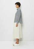 Round Collar Long Sleeve Cotton Shirt — Black Gingham