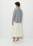 Round Collar Long Sleeve Cotton Shirt — Black Gingham