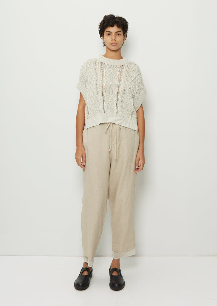 Tapered Draw String Flax Pants