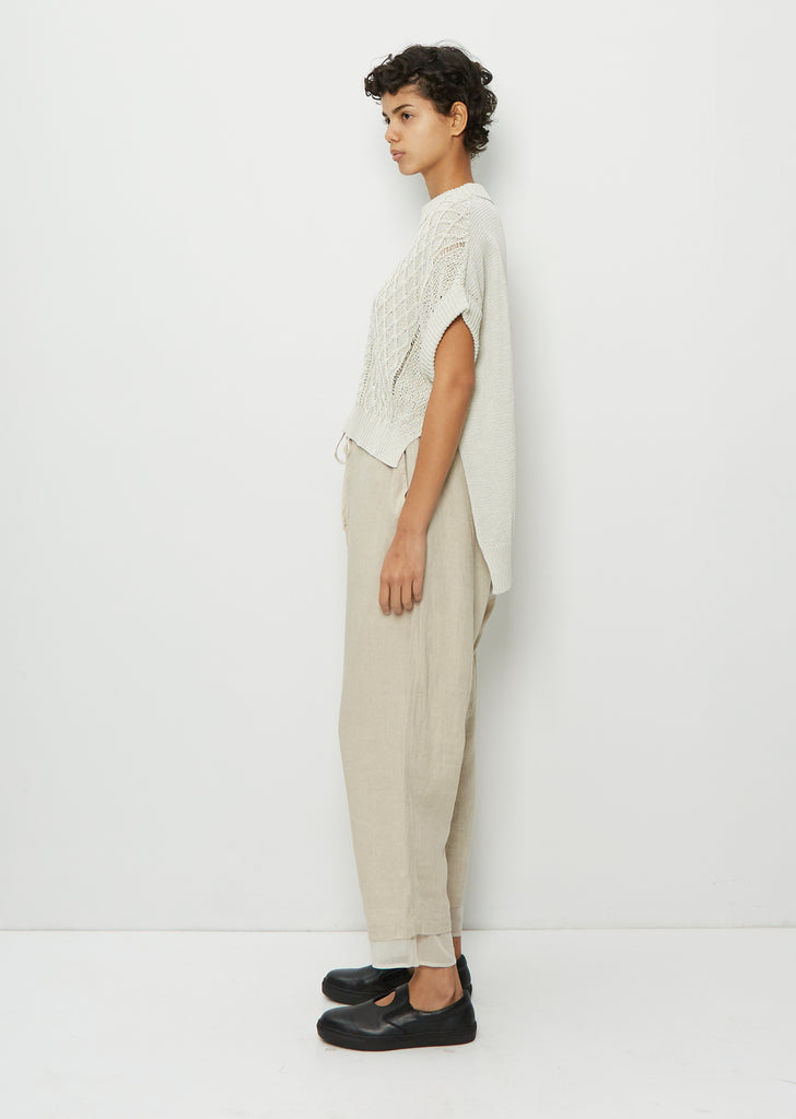 Tapered Draw String Flax Pants