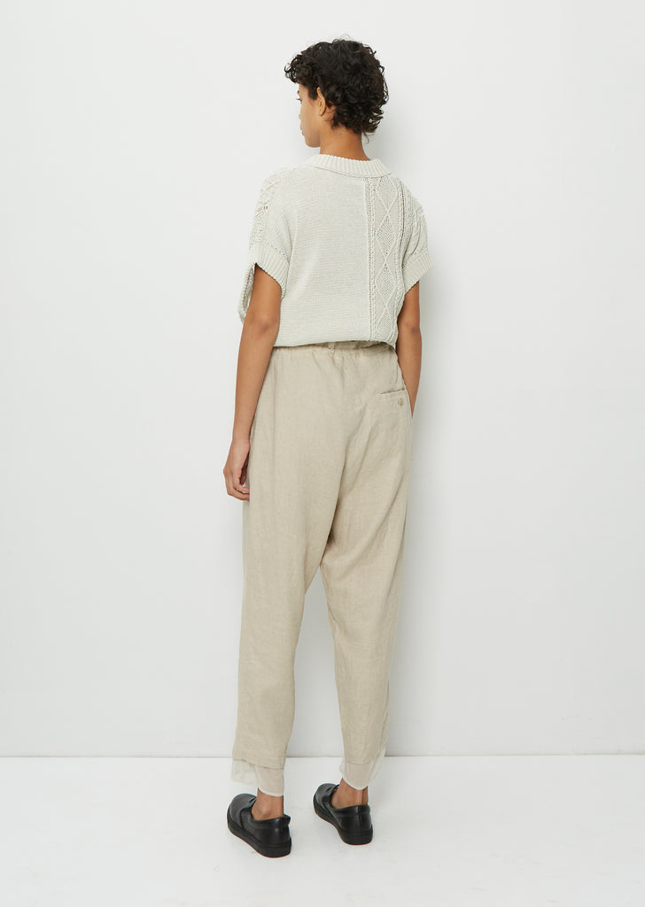Tapered Draw String Flax Pants