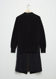 Chalk Stripe x Knit Cardigan — Navy