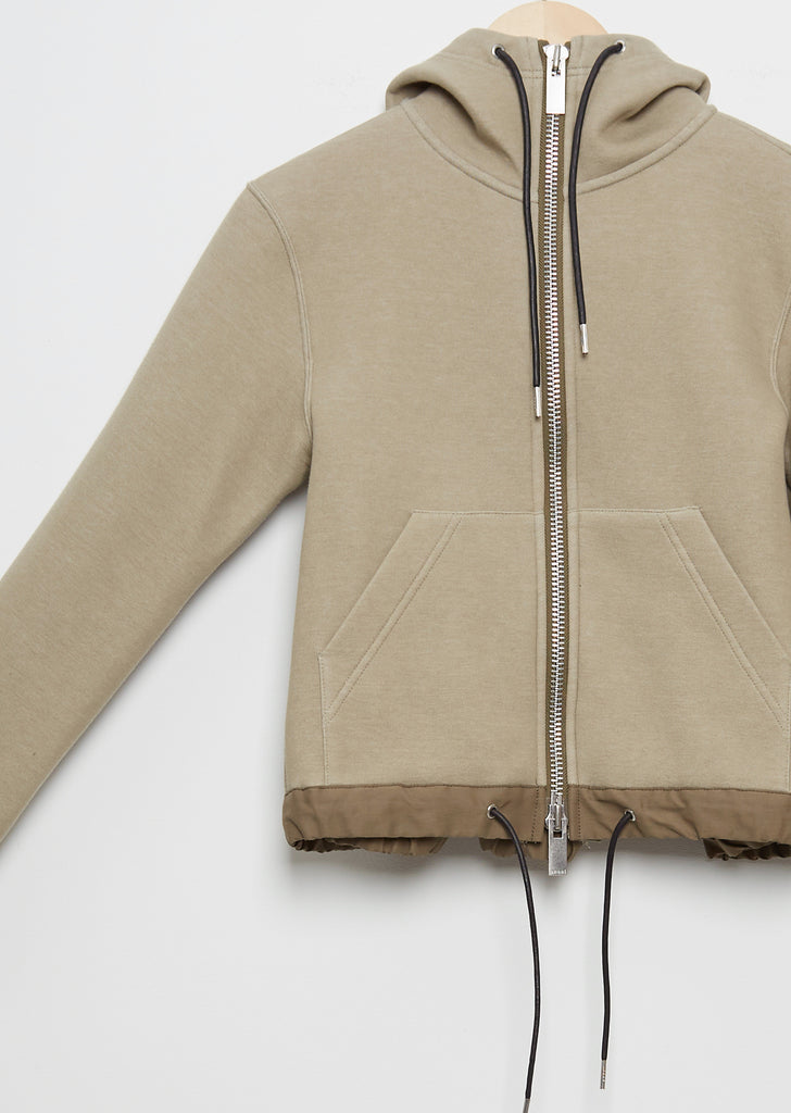 Sponge Cotton Poly Sweat Hoodie — Light Khaki