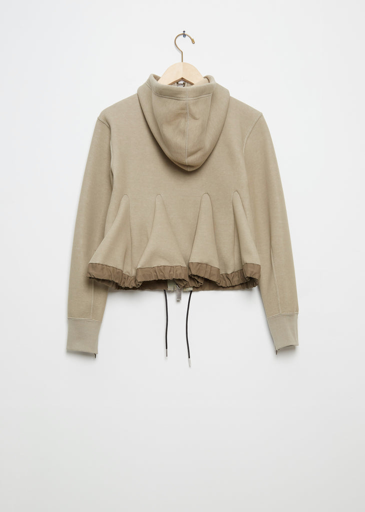 Sponge Cotton Poly Sweat Hoodie — Light Khaki