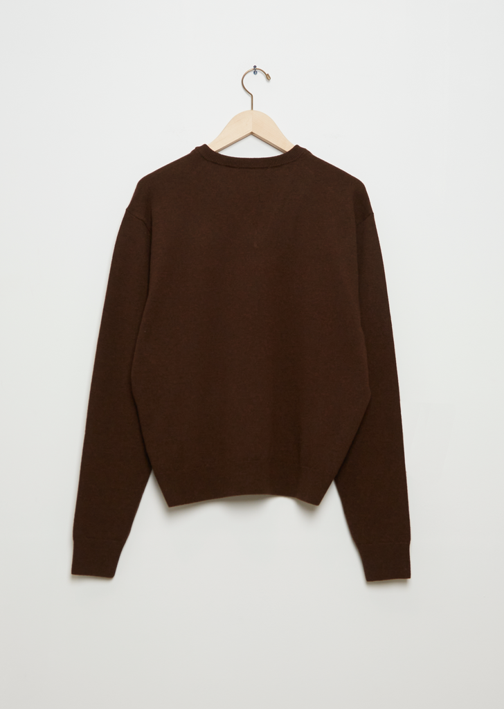 Unisex V-Neck Wool Jumper — Wood