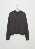 Unisex V-Neck Wool Jumper — Zinc Chine