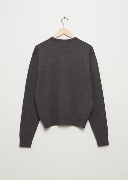 Unisex V-Neck Wool Jumper — Zinc Chine