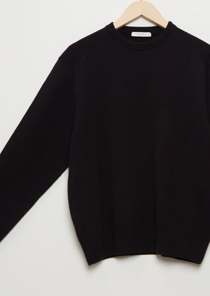 Unisex Lambswool Crewneck — Black