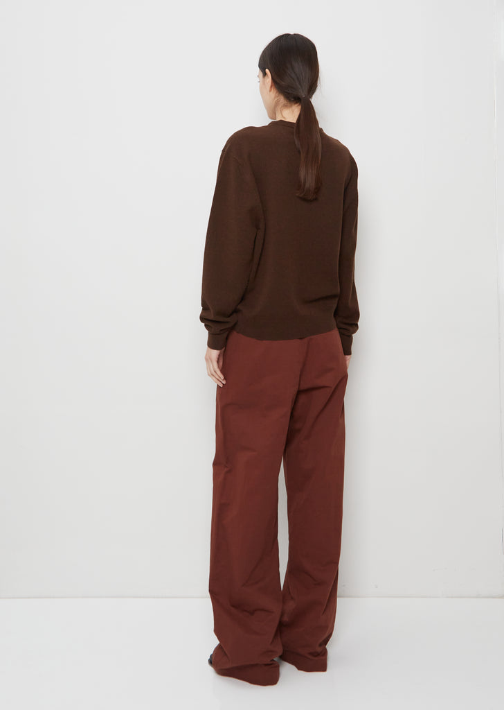 Unisex V-Neck Wool Jumper — Wood