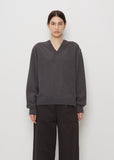 Unisex V-Neck Wool Jumper — Zinc Chine