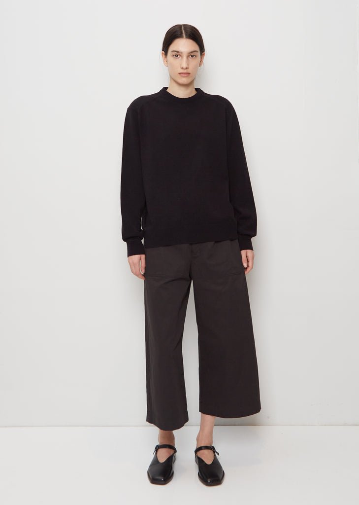 Unisex Lambswool Crewneck — Black