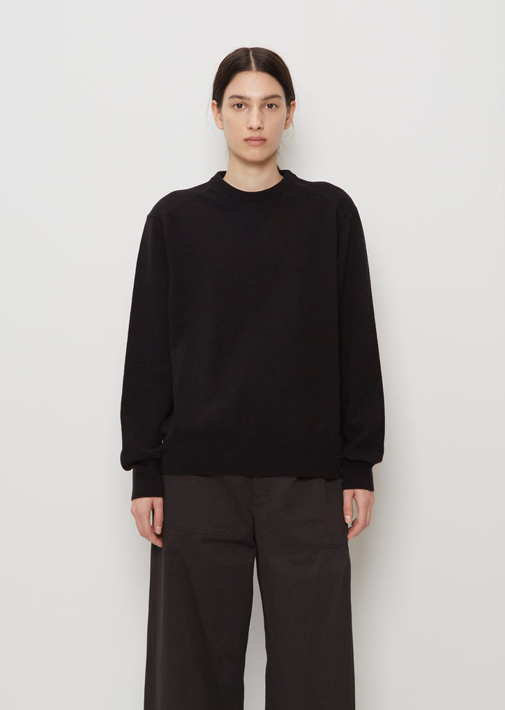 Unisex Lambswool Crewneck — Black