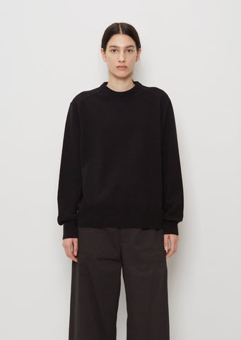 Unisex Lambswool Crewneck — Black