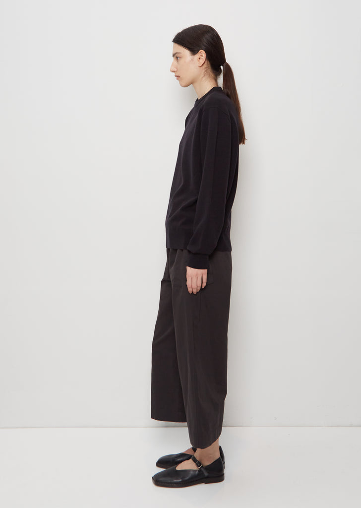 Unisex Lambswool Crewneck — Black