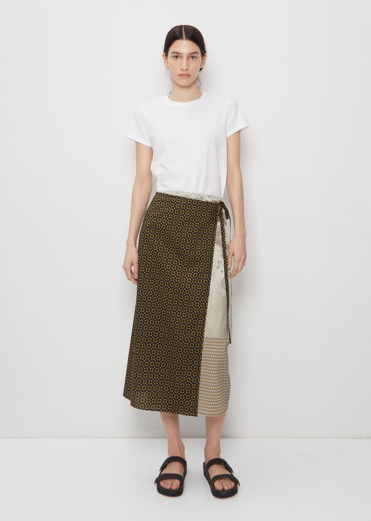 Wrap Silk Viscose Blend Skirt