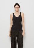 Scoop Cotton Tank Top — Black