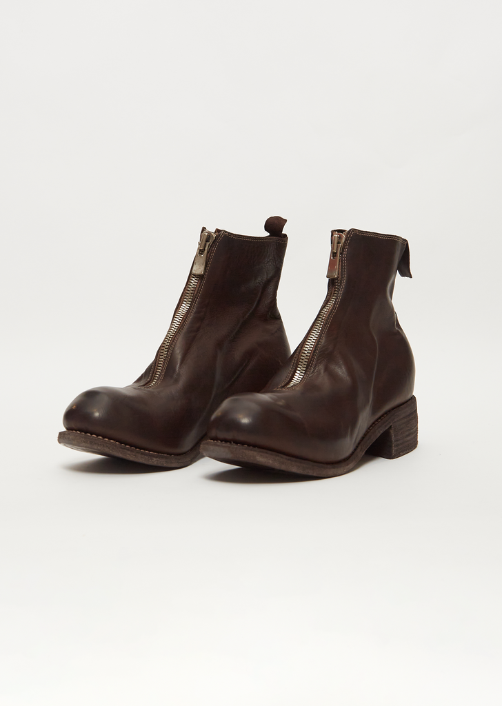 Front Zip Boots PL1 — Dark Brown