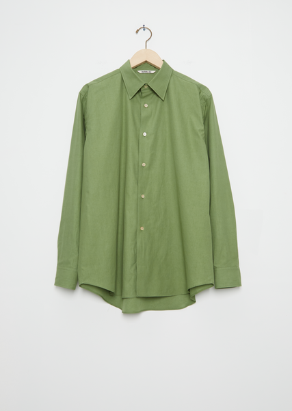 Men's Washed Finx Twill Cotton Shirt — Khaki Green – La Garçonne