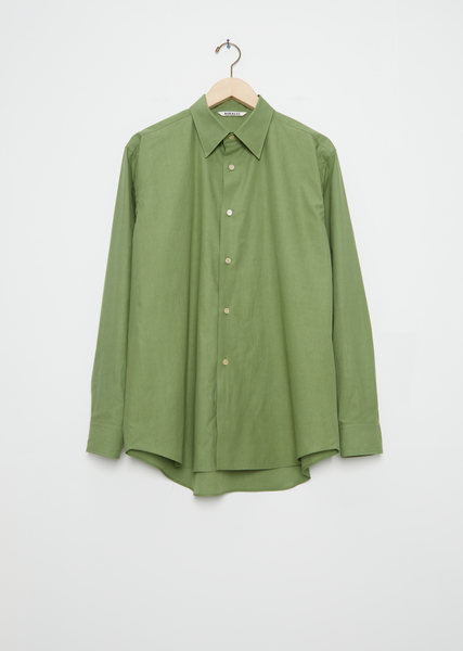 Men's Washed Finx Twill Cotton Shirt — Khaki Green – La Garçonne Men's Washed Finx Twill Cotton Shirt — Khaki Green – La Garçonne