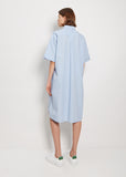 Collared Cotton Dress — Sax