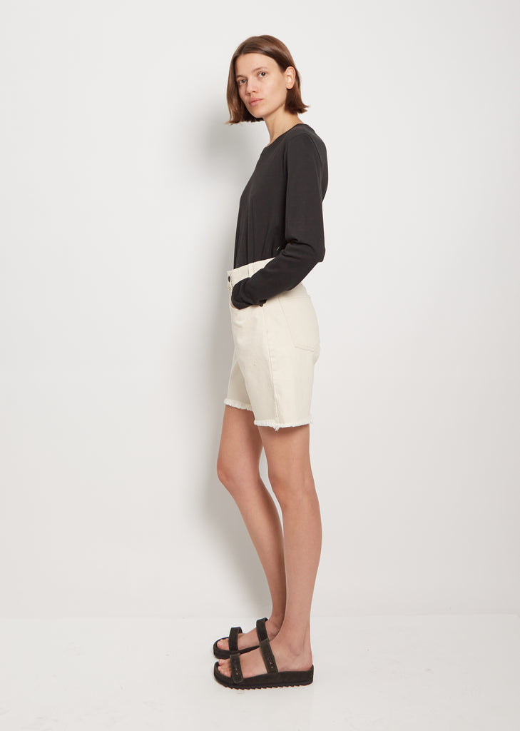 Loose Cotton Short — Natural