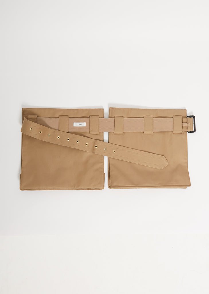Cotton Gabardine Pocket Belt — Beige