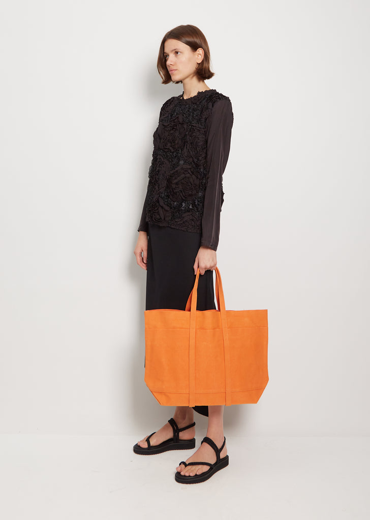 Medium Washed Canvas 6-Pockets Tote — Orange