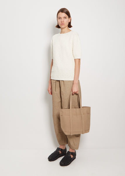 Small Washed Canvas 6-Pockets Tote — Taupe - OS / Taupe