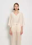 Silk Habotai V-Neck Blouse