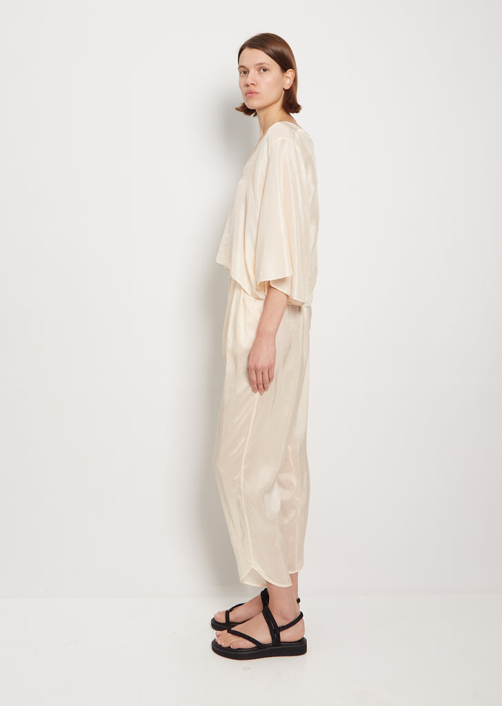 Silk Habotai V-Neck Blouse