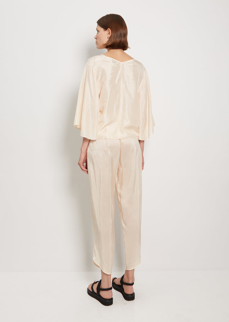 Silk Habotai V-Neck Blouse