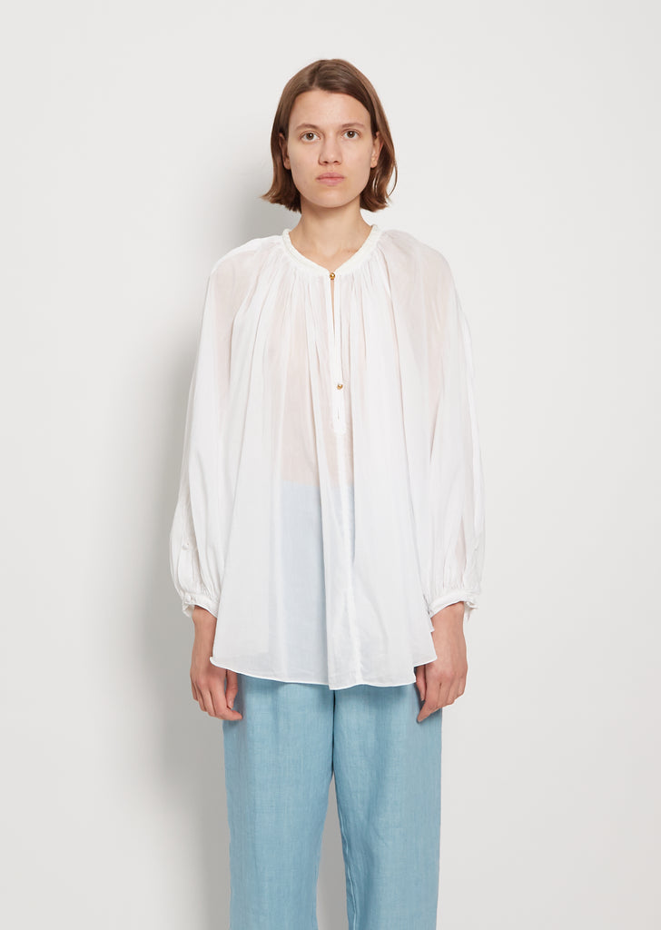 Cotton Silk Voile Poet Blouse