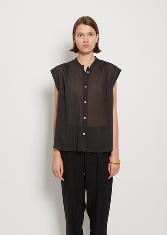 Silk Voile Cotton Silk Tank Blouse