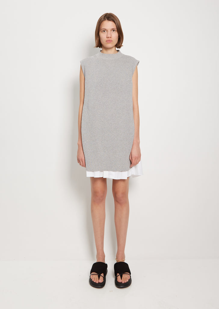 Cotton Poplin x Cotton Knit Dress