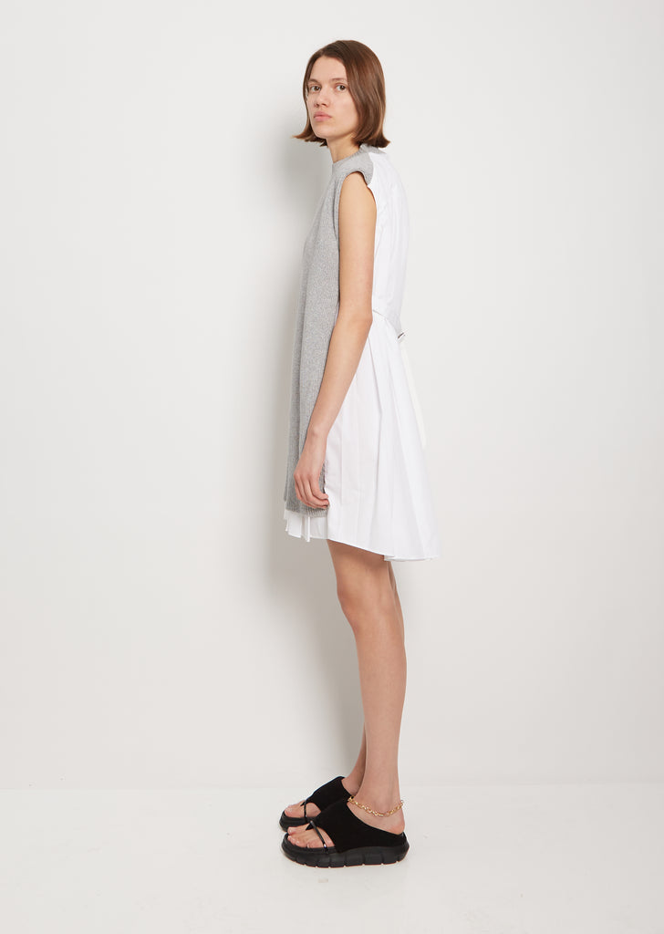 Cotton Poplin x Cotton Knit Dress
