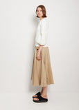 Nylon Twill Mix Cotton Jersey Pullover — White