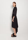 Nylon Twill Mix Cotton Jersey Pullover — Black