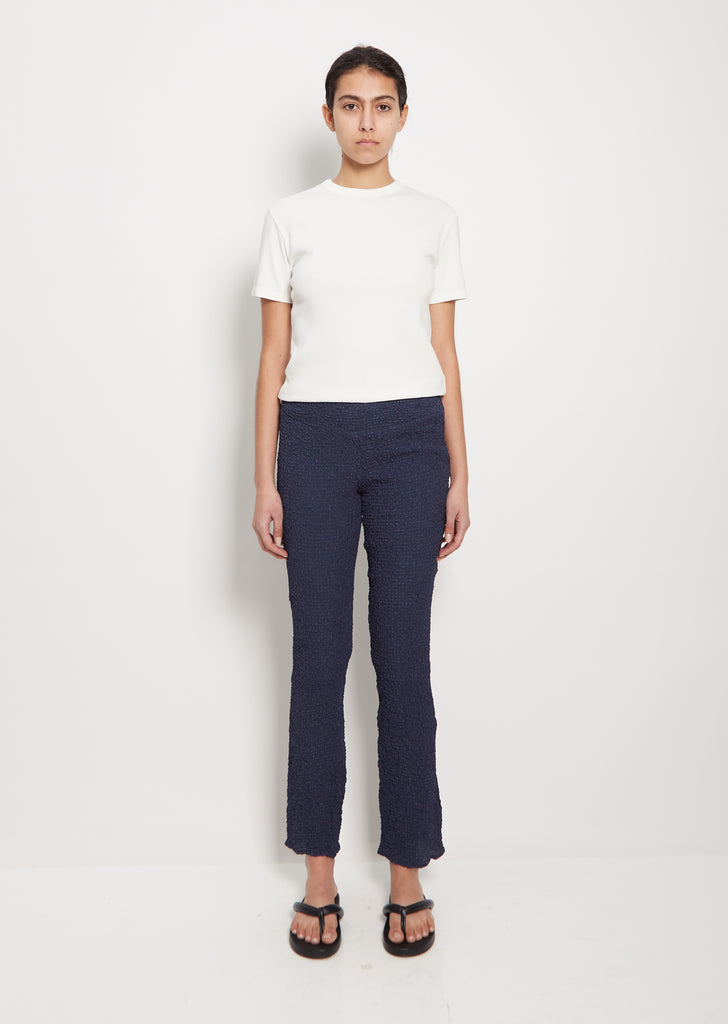 Cupro Check Flared Pants